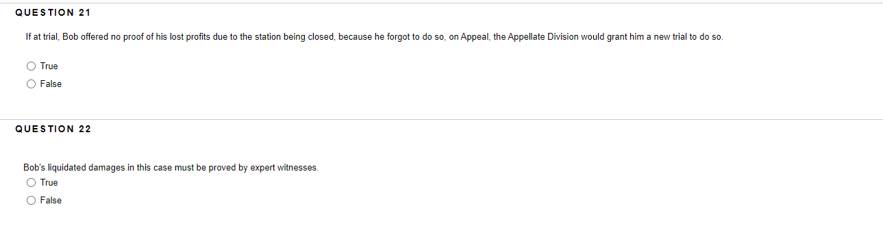 Economic Bob operated a gas station. QUESTION 18