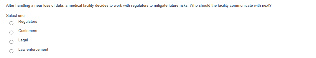 123 After handling a near loss of data, a medical