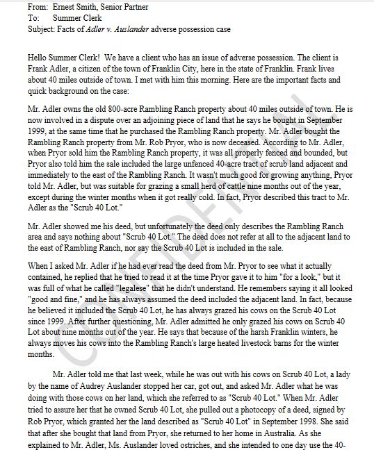 Please write a closed-research legal memo using