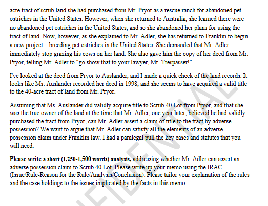 Please write a closed-research legal memo using