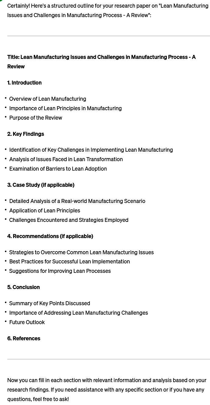 Need help research paper on ""Lean Manufacturing