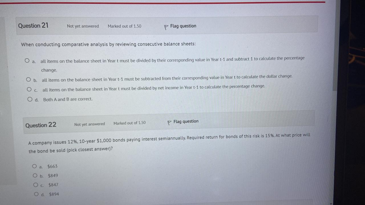 this Question 21 Not yet answered Marked out of