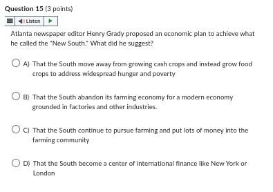 Question 11 (3 points) Listen The Bourbon