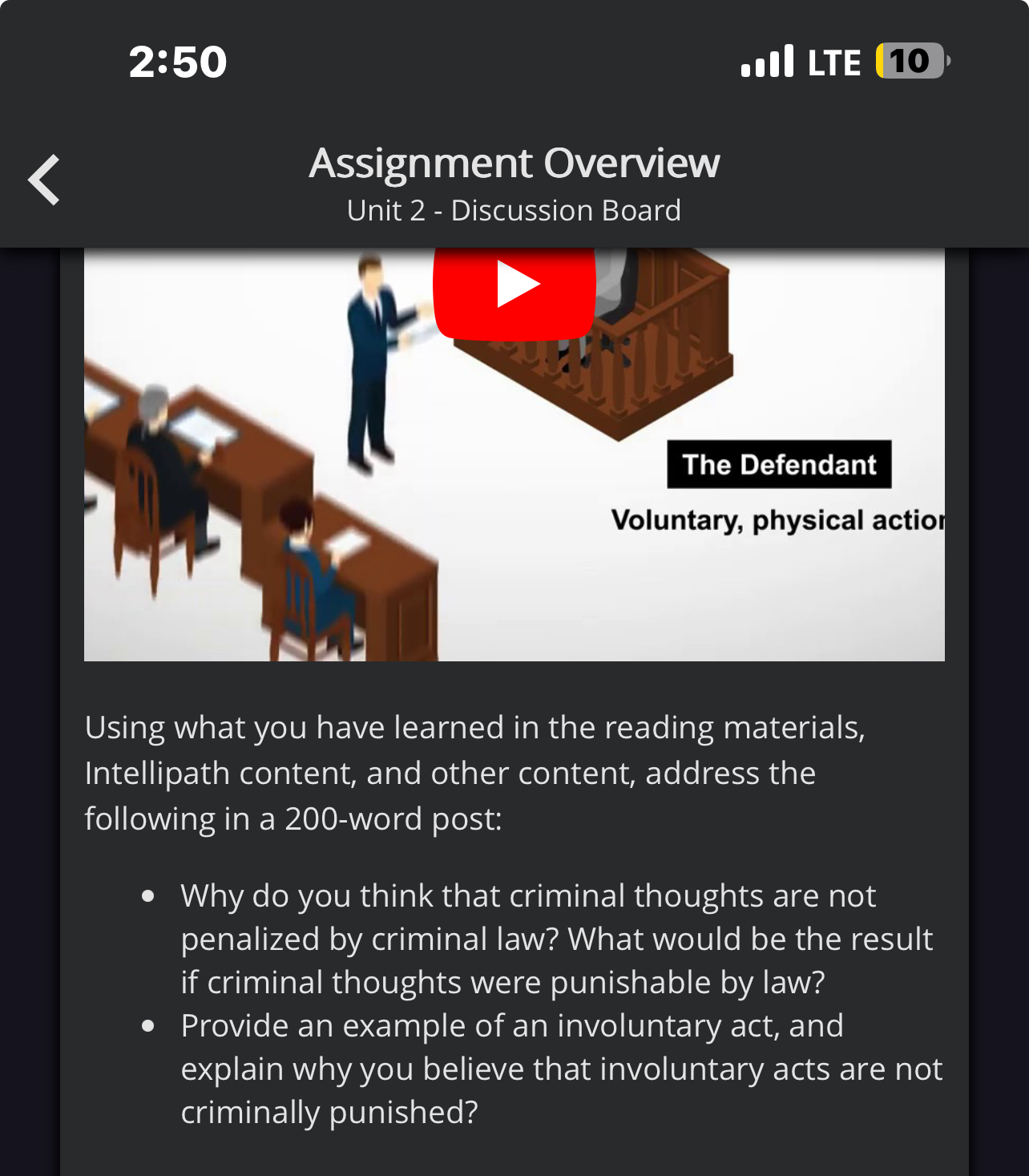 My A10 Assignment Overview Unit 2 - Discussion