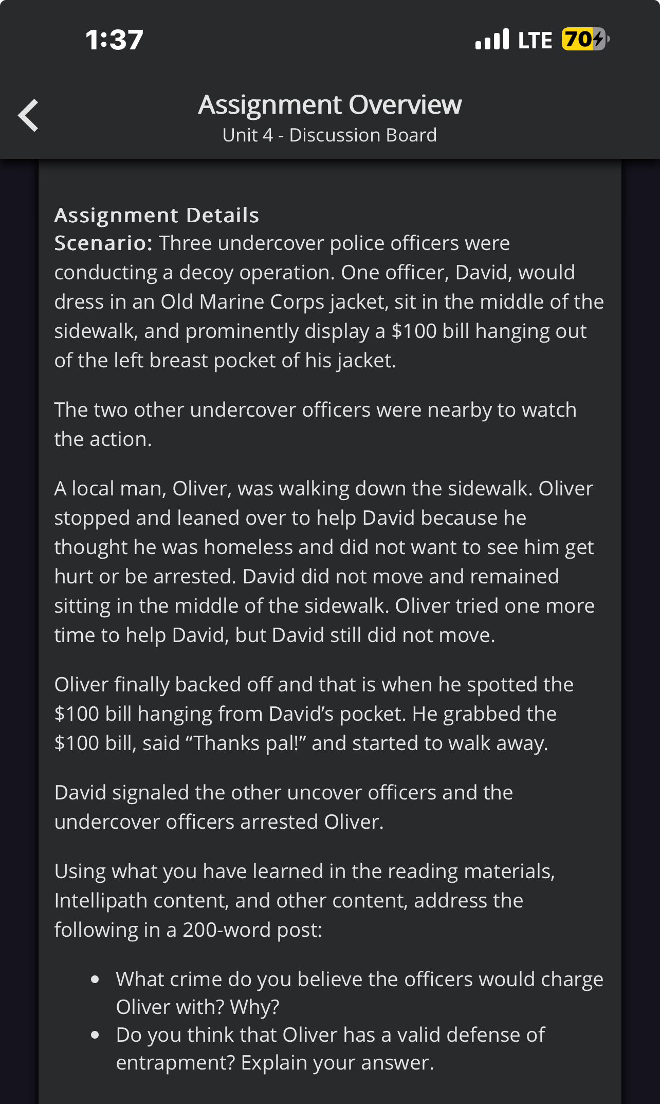 il LTE &22 Assignment Overview Unit 4 -