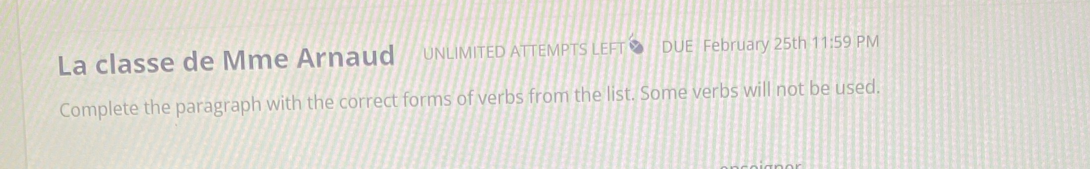 La classe de Mme Arnaud UNLIMITED ATTEMPTS LEFT