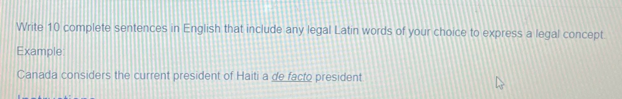 Write 10 complete sentences in English that