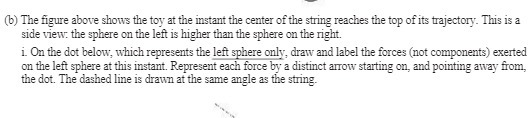 (b) The figure above shows the toy at the instant