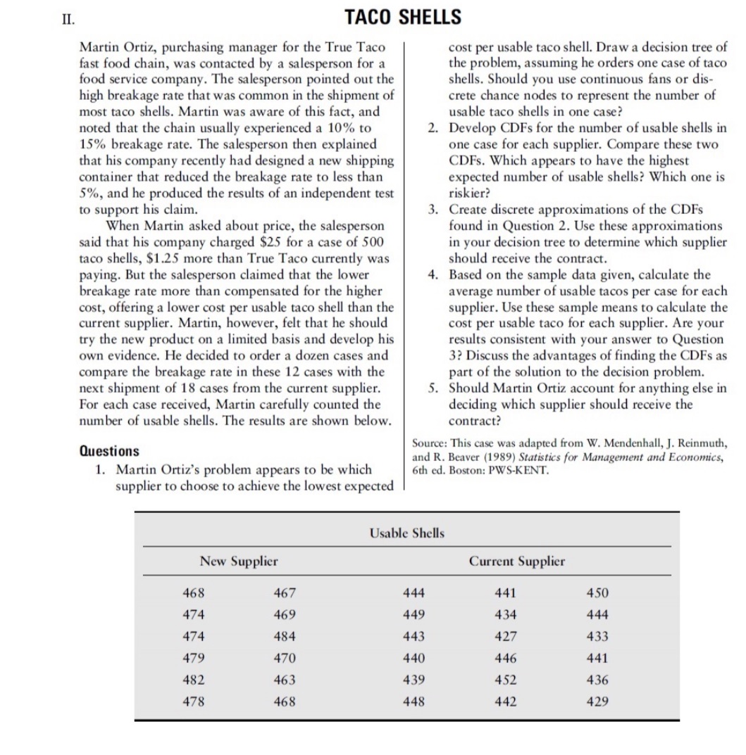 TACO SHELLS Martin Ortiz, purchasing manager for