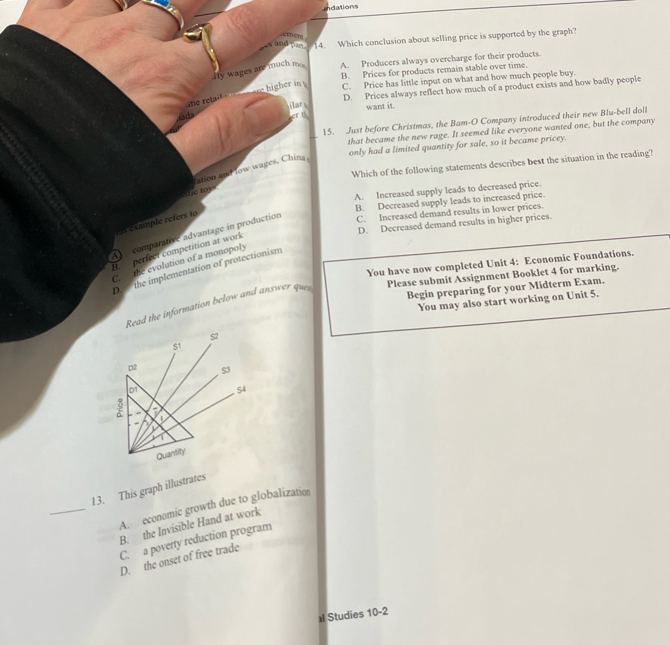 andations ement s and pan. 14. Which conclusion