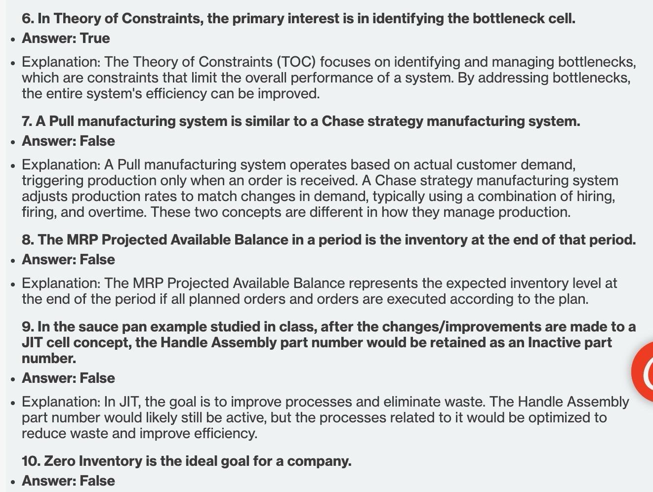 1. Gross requirements of an item are generated by