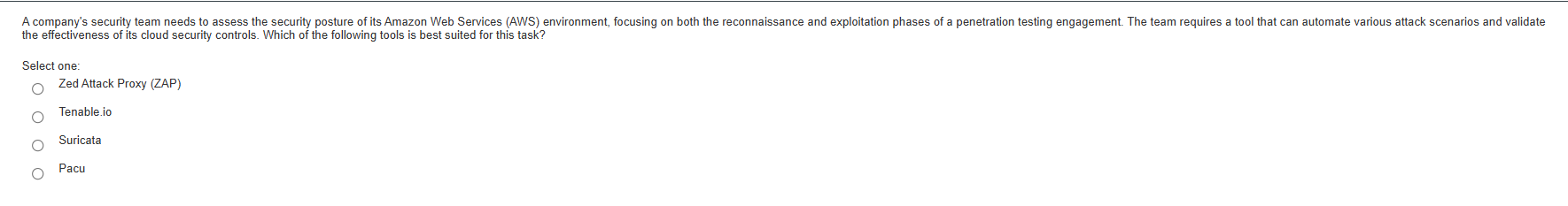 we A company's security team needs to assess