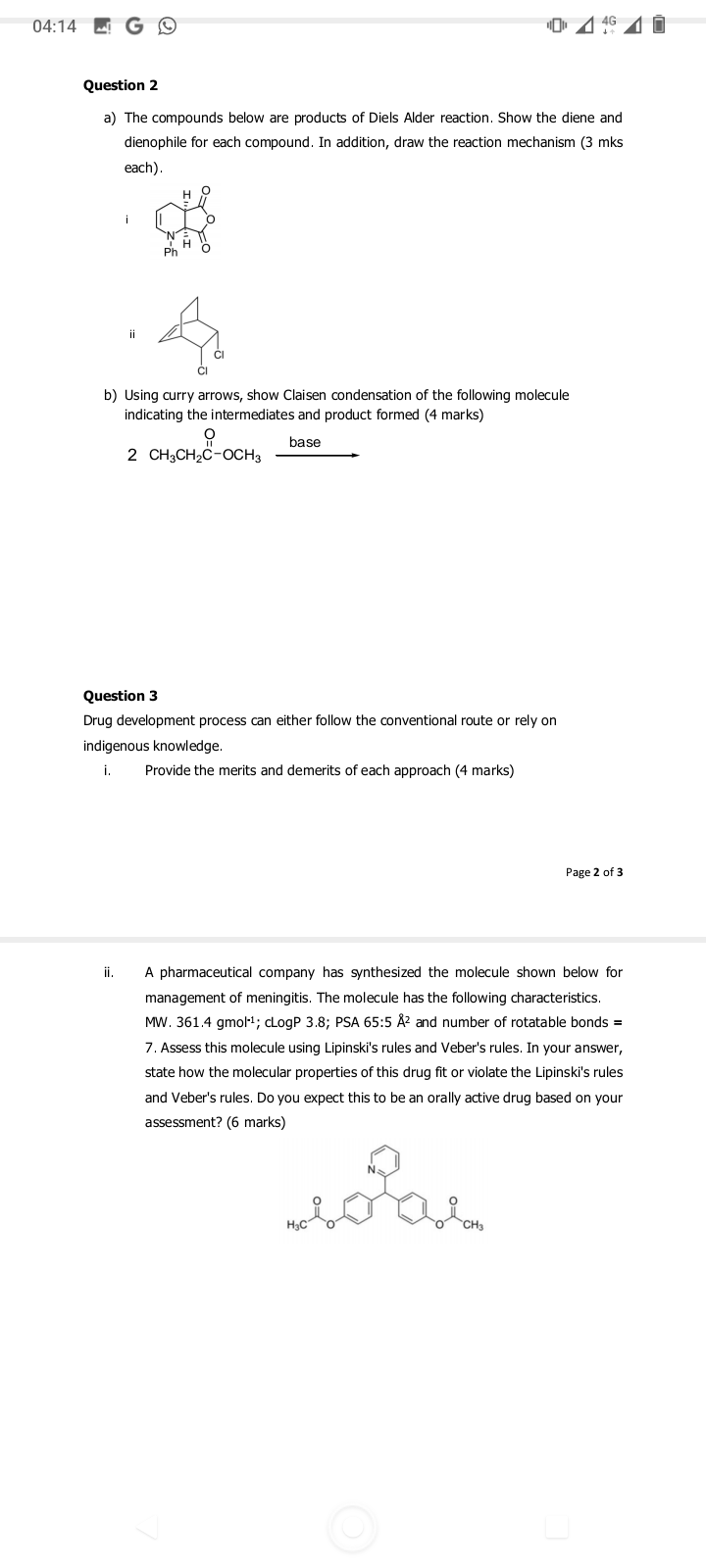 Question 1 a) Define a phase transfer catalyst (2