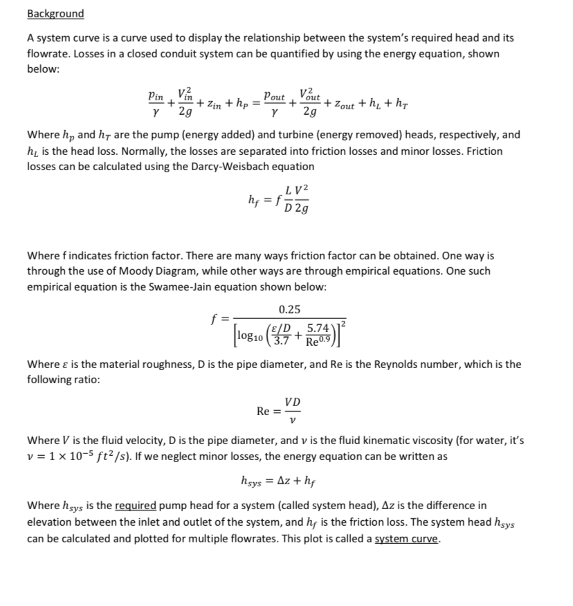 \fFor this lab, a hypothetical system is created