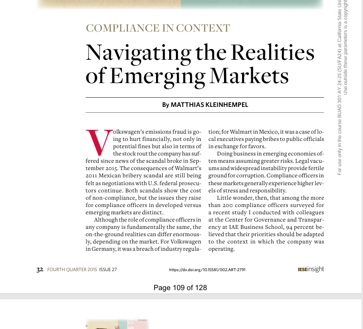 COMPLIANCE IN CONTEXT Navigating the Realities
