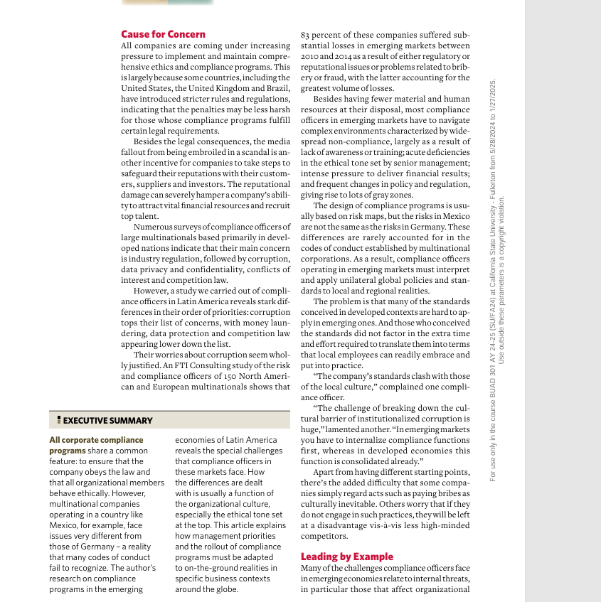 COMPLIANCE IN CONTEXT Navigating the Realities