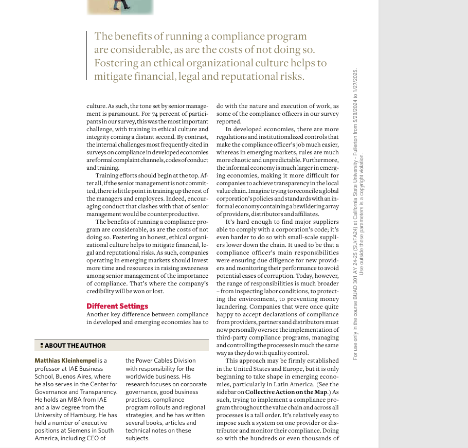 COMPLIANCE IN CONTEXT Navigating the Realities