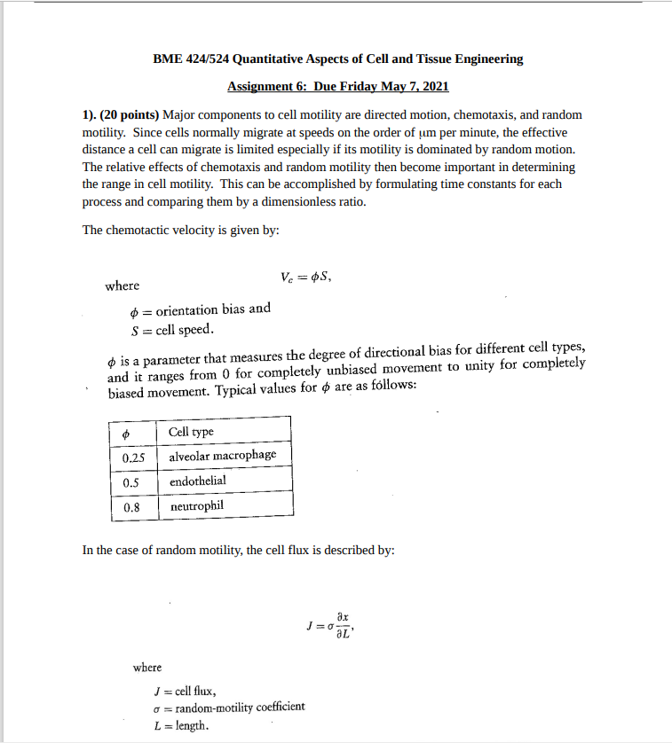 For random migration a scaling analysis gives: