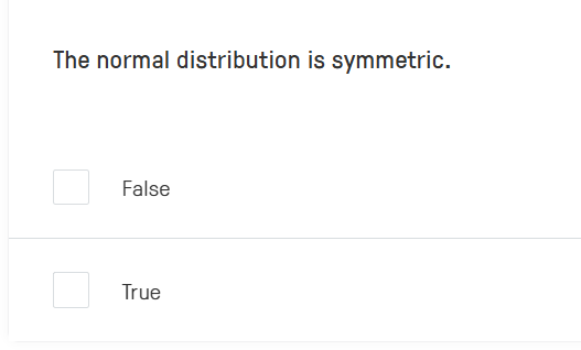 answer The normal distribution is symmetric.