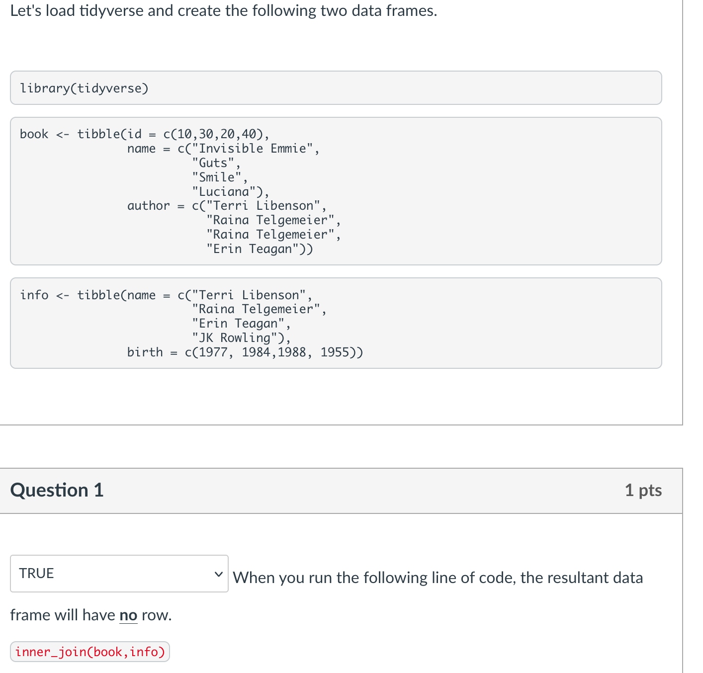 answer Let's load tidyverse and create the