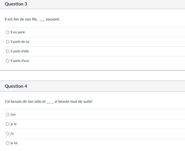 Bonjour need some help with some intermediate