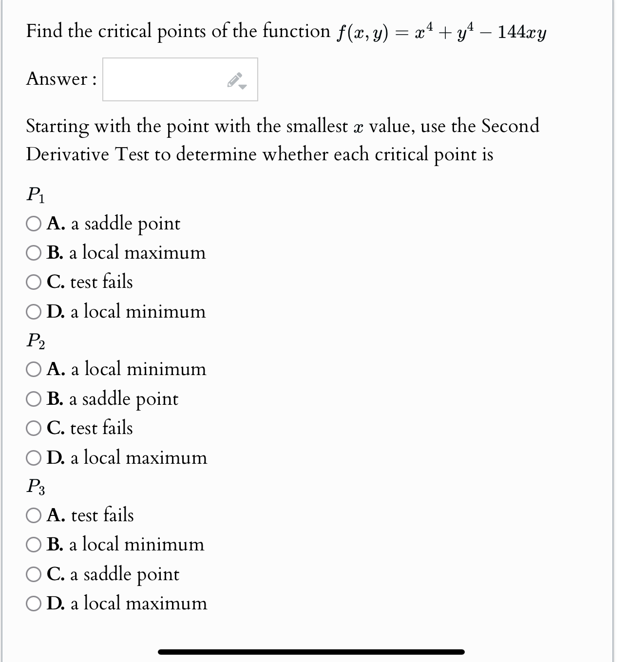 Solve this Find the critical points of the