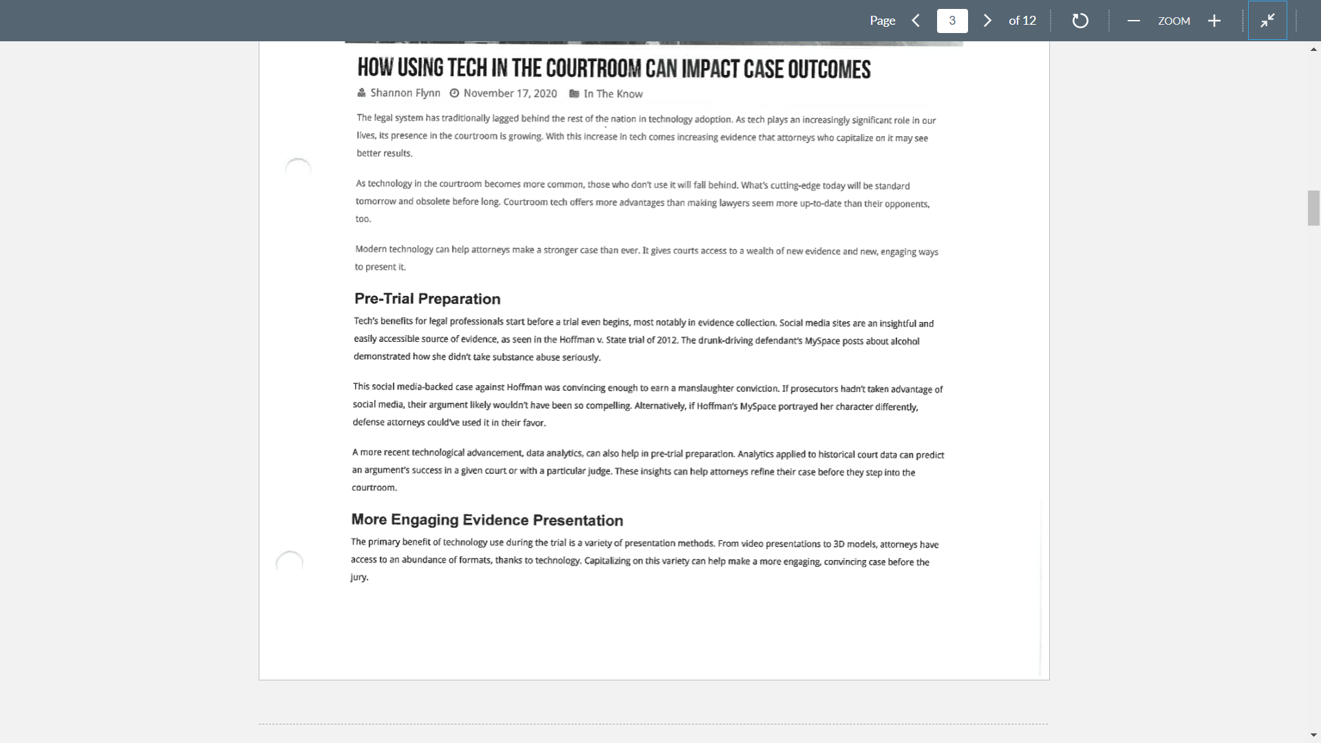 Select one of the journal articles included as