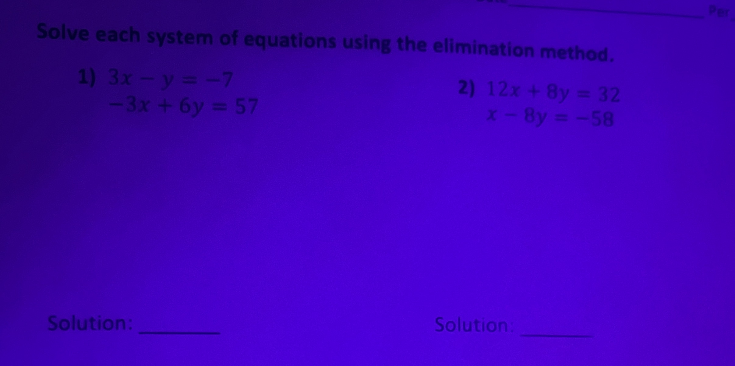 Solve each system of equations using the