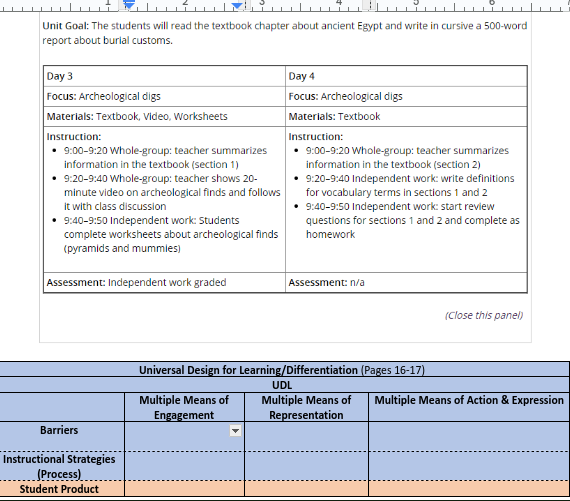 Unit Goal: The students will read the textbook