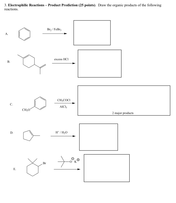 3. Electrophilic Reactions - Product Prediction