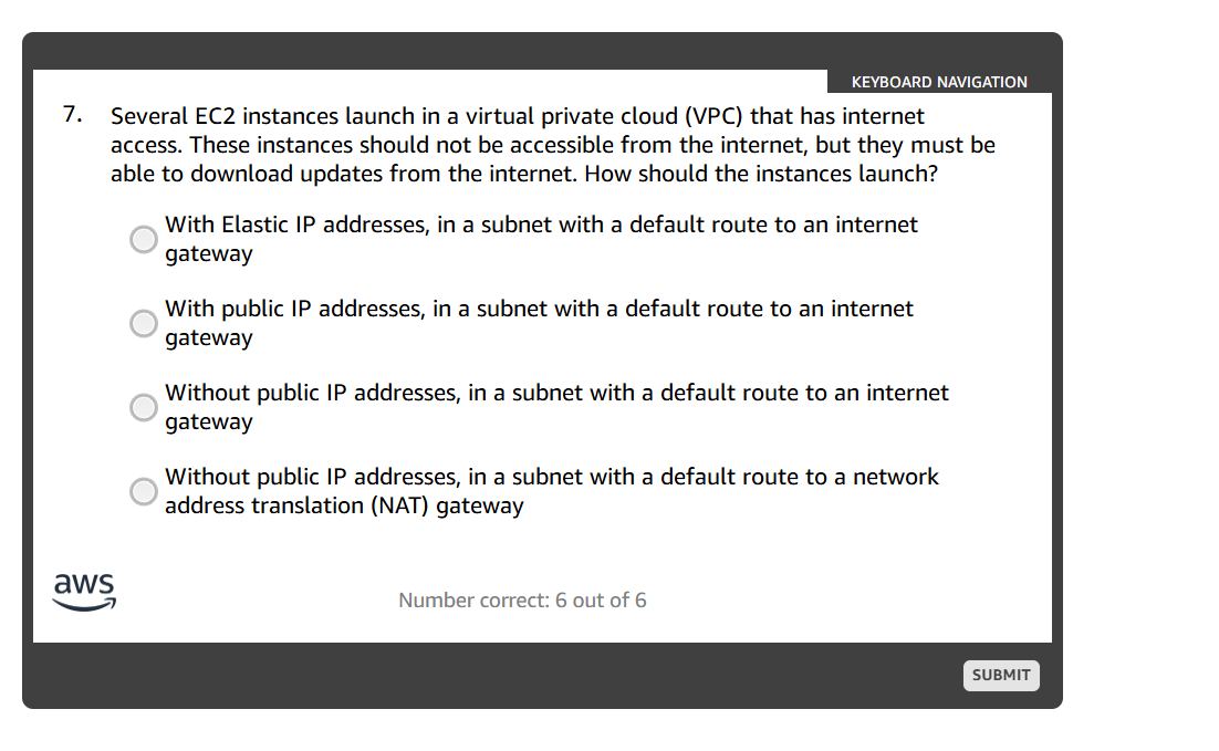 answer KEYBOARD NAVIGATION 7. Several EC2