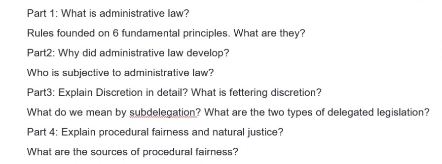 Part 1: What is administrative law? Rules founded