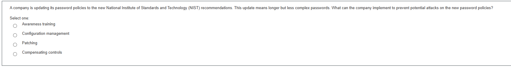 asd A company is updating its password policies