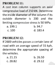get solutions PROBLEM 11: A cast iron column