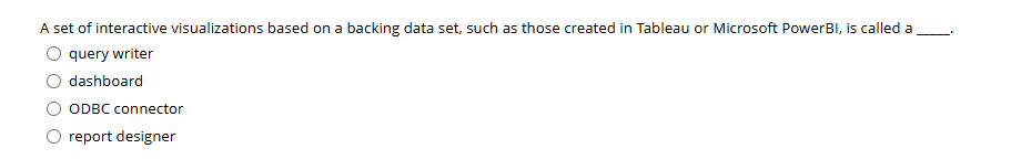 answer A set of interactive visualizations based