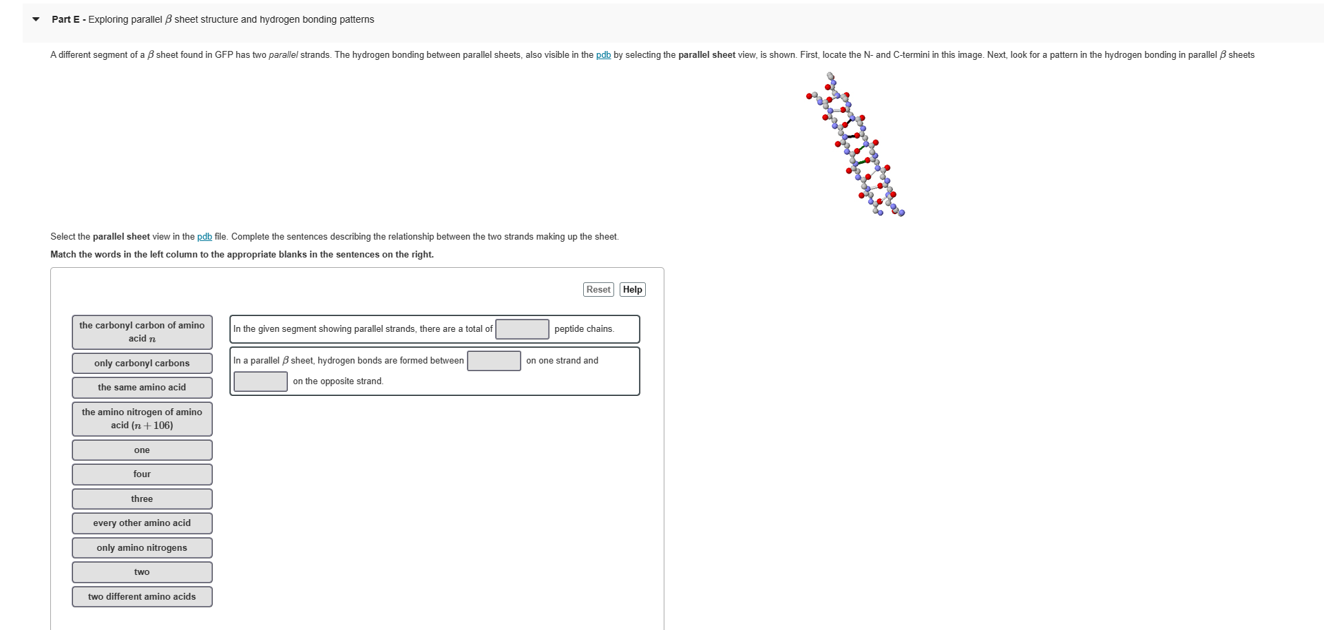 Part E - Exploring parallel B sheet structure and