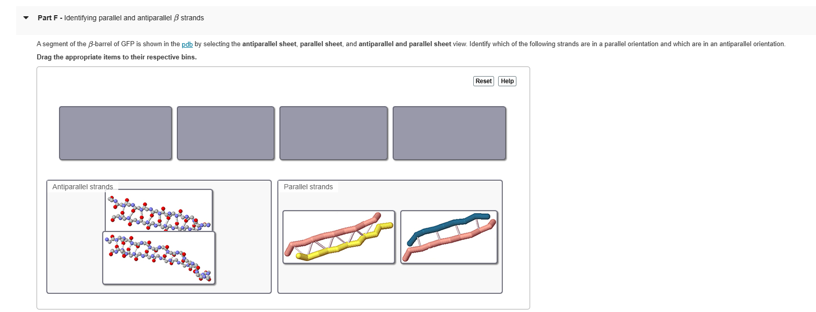 Part E - Exploring parallel B sheet structure and