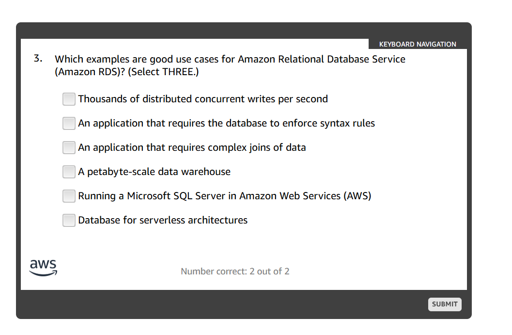 answer KEYBOARD NAVIGATION 3. Which examples are