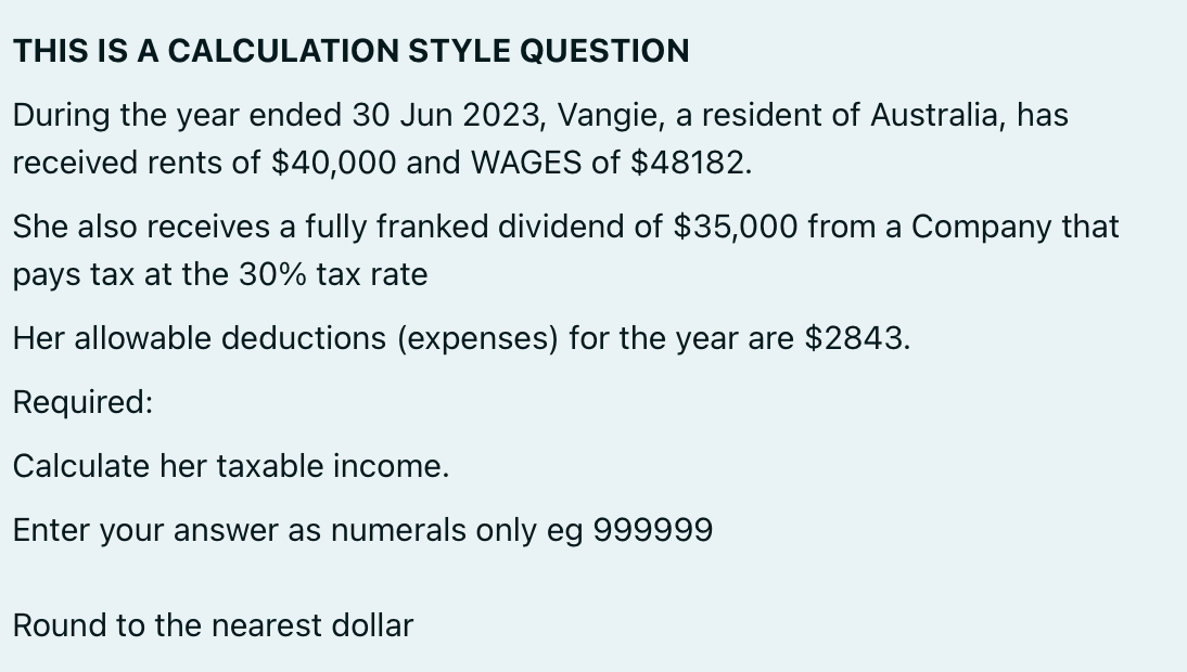 THIS IS A CALCULATION STYLE QUESTION During the