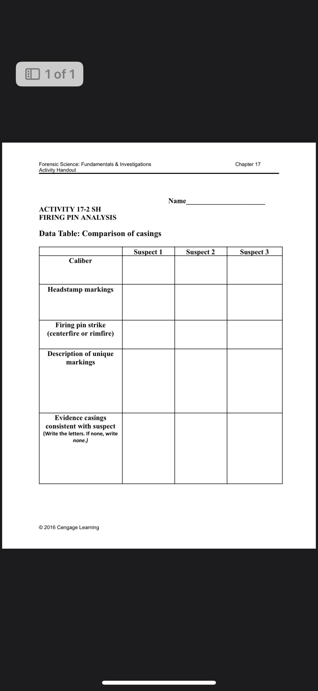 Ch. Obj. 17.2, 17.3, 17.4, and 17.6 FIRING PIN