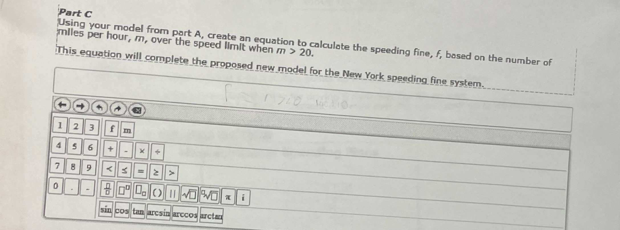 Part C Using your model from part A, create an