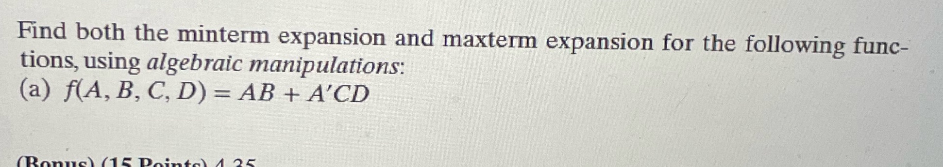 Can you solve this please Find both the minterm