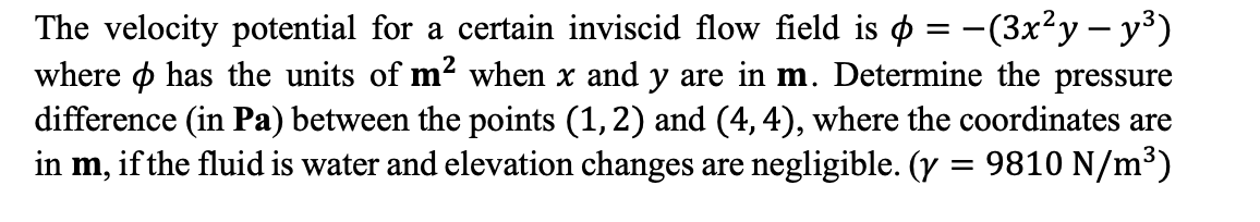 The velocity potential for a certain inviscid