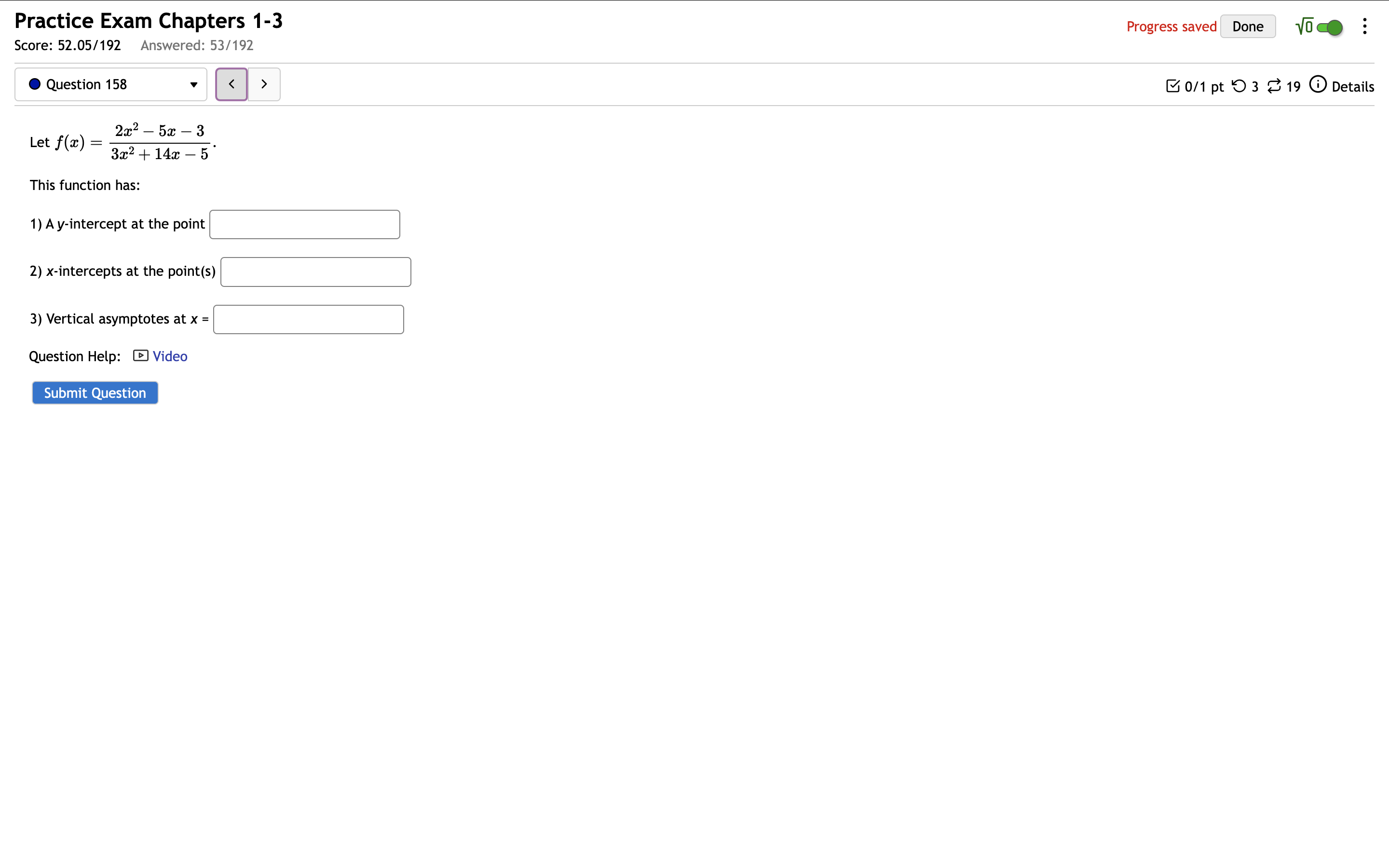 solve Practice Exam Chapters 1-3 Progress saved