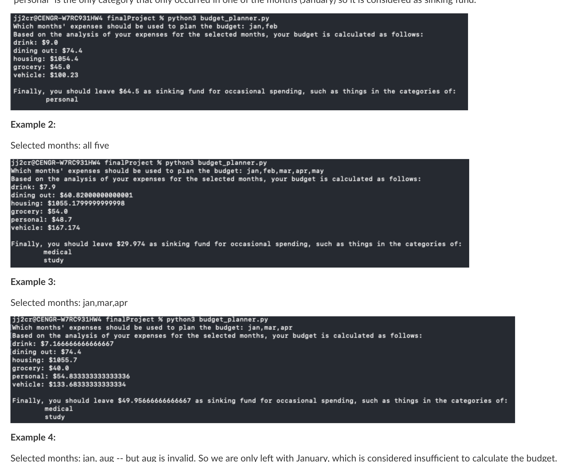 make a python program called budgetPlanner.py.