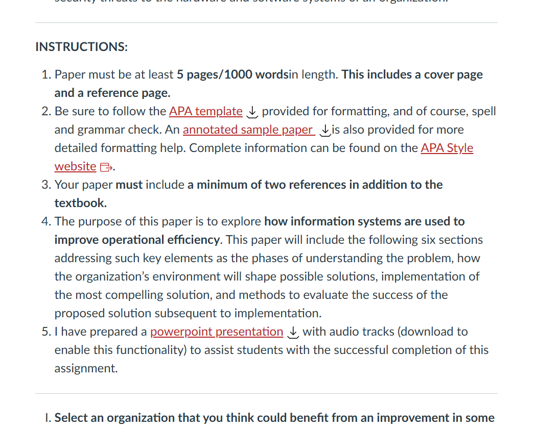 MIS 245 PAPER/COURSE PROJECT Course learning