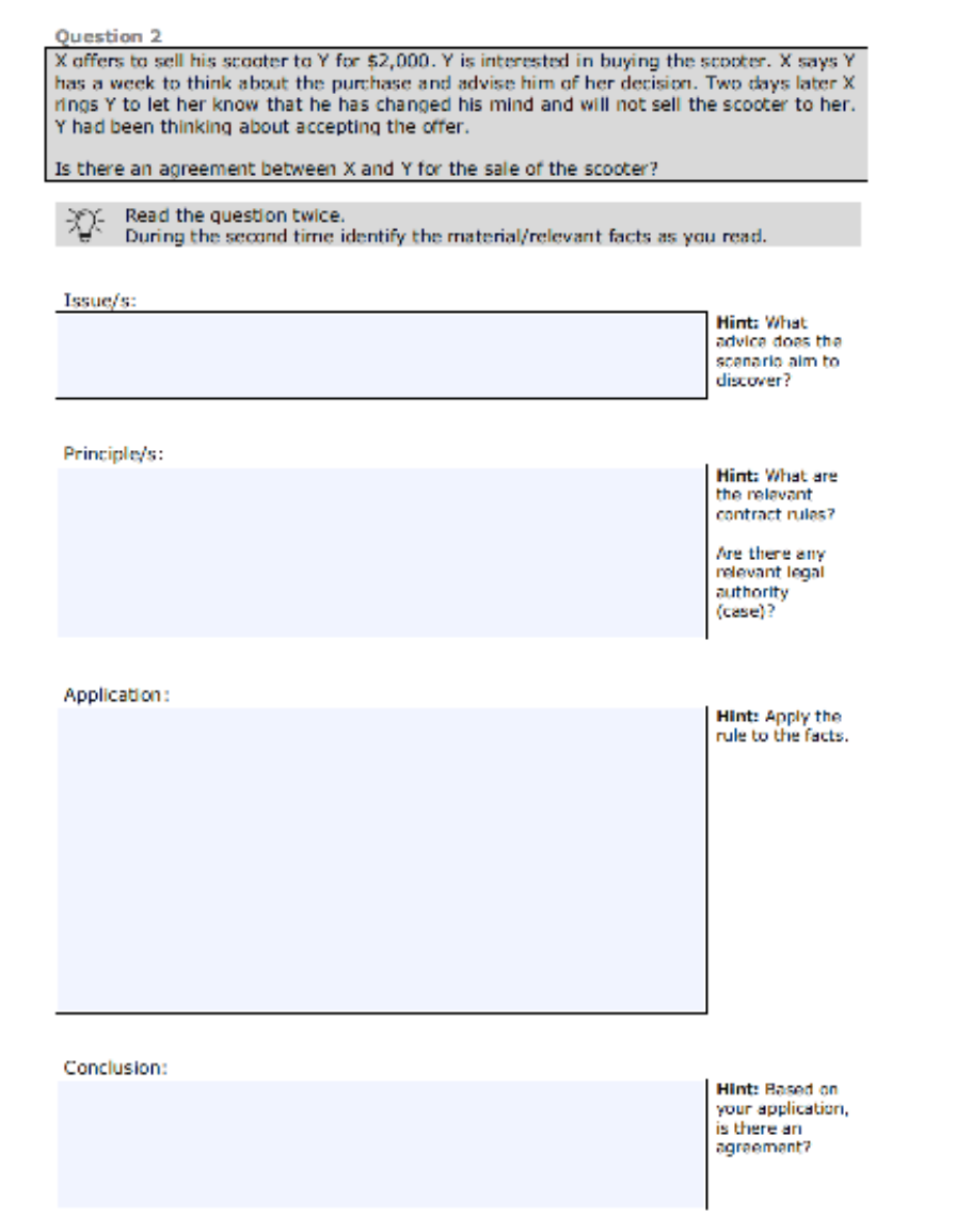 Business Law - Unit 3: Contract Law Using your