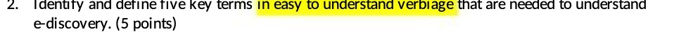 2. Identify and define five key terms in easy to