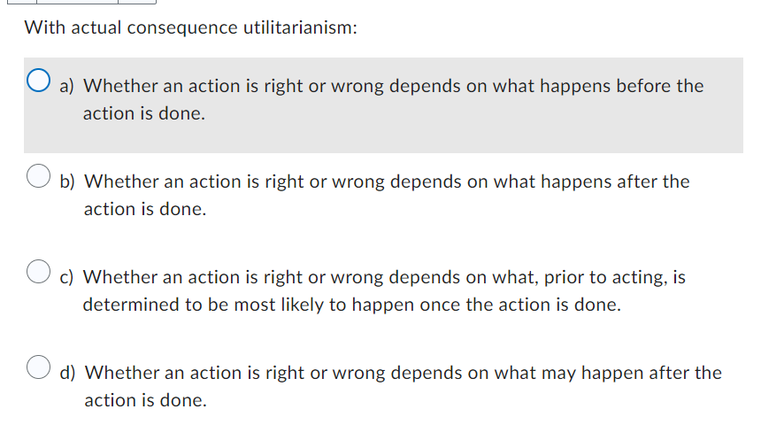 which is correct With actual consequence