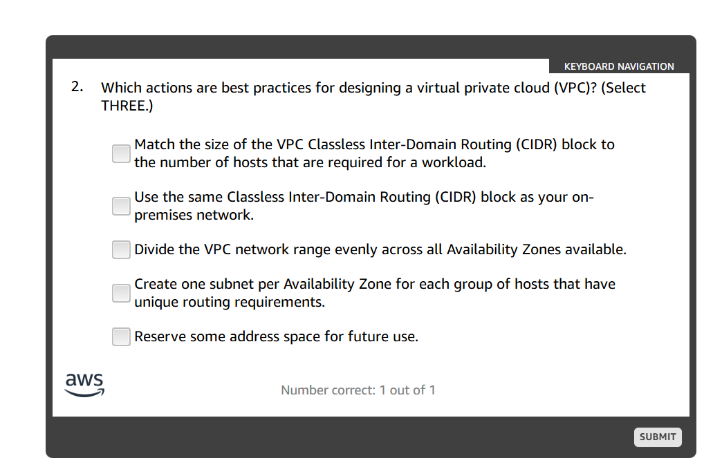 answer KEYBOARD NAVIGATION 2. Which actions are